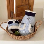 【Autumnbless】予約販売　ふわもこ冬あったかジャケット/キルティングブルー