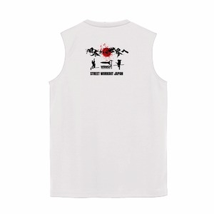 「日本から世界へ」ノースリーブシャツ（白／デザインB）