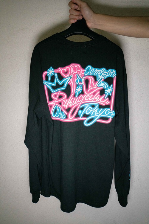 RAKUGAKI “NEON SIGN” Long T-Shirts Black