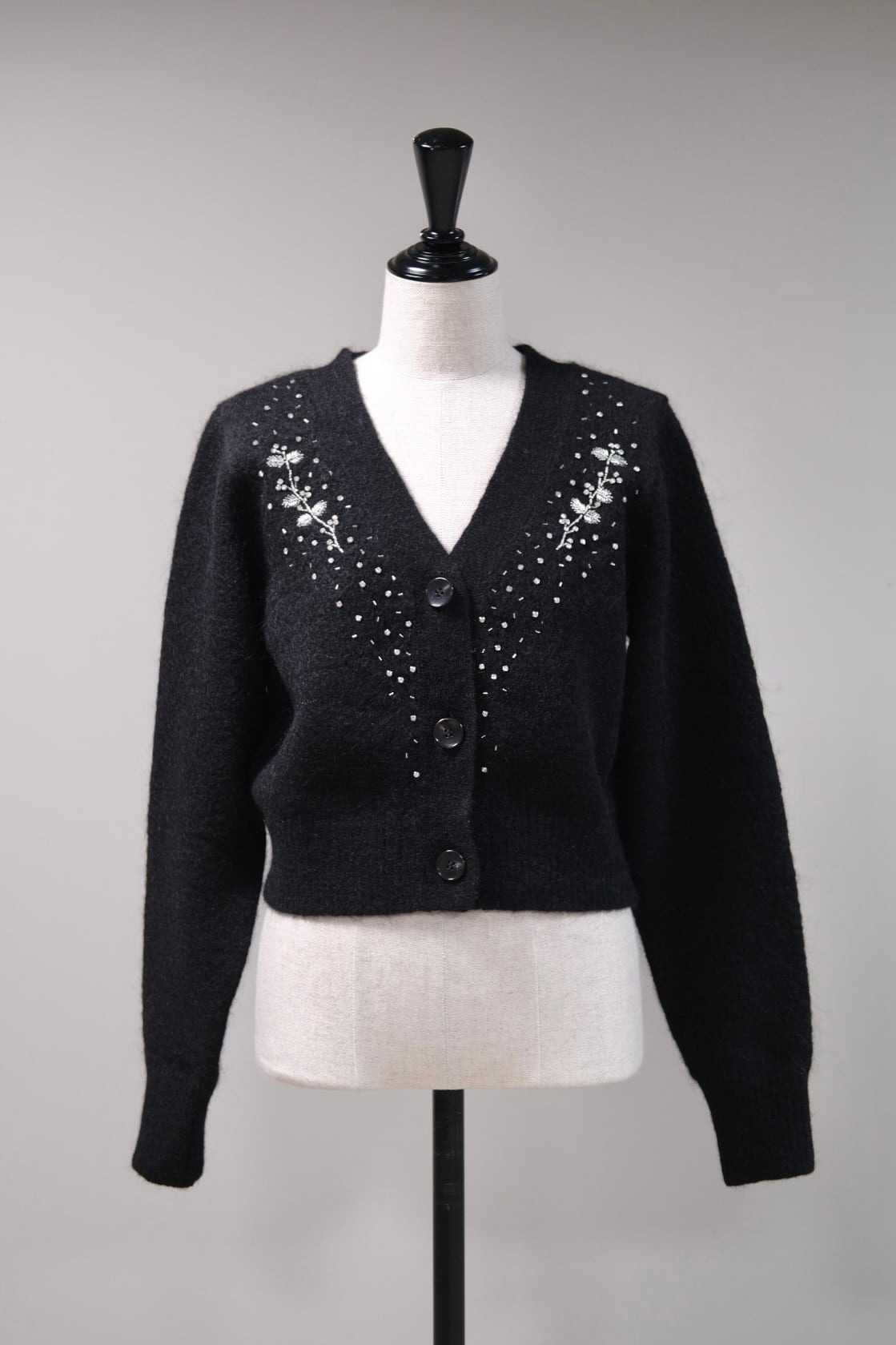 トップス FETICO Jacquard-knit V-neck cardigan FETICO】Jacquard-knit V-neck cardigan | loop