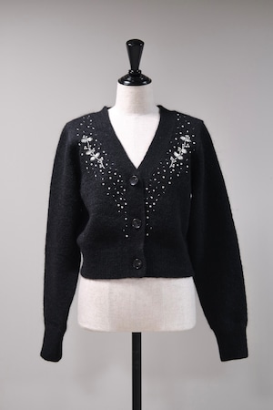 【FETICO】Jacquard-knit V-neck cardigan