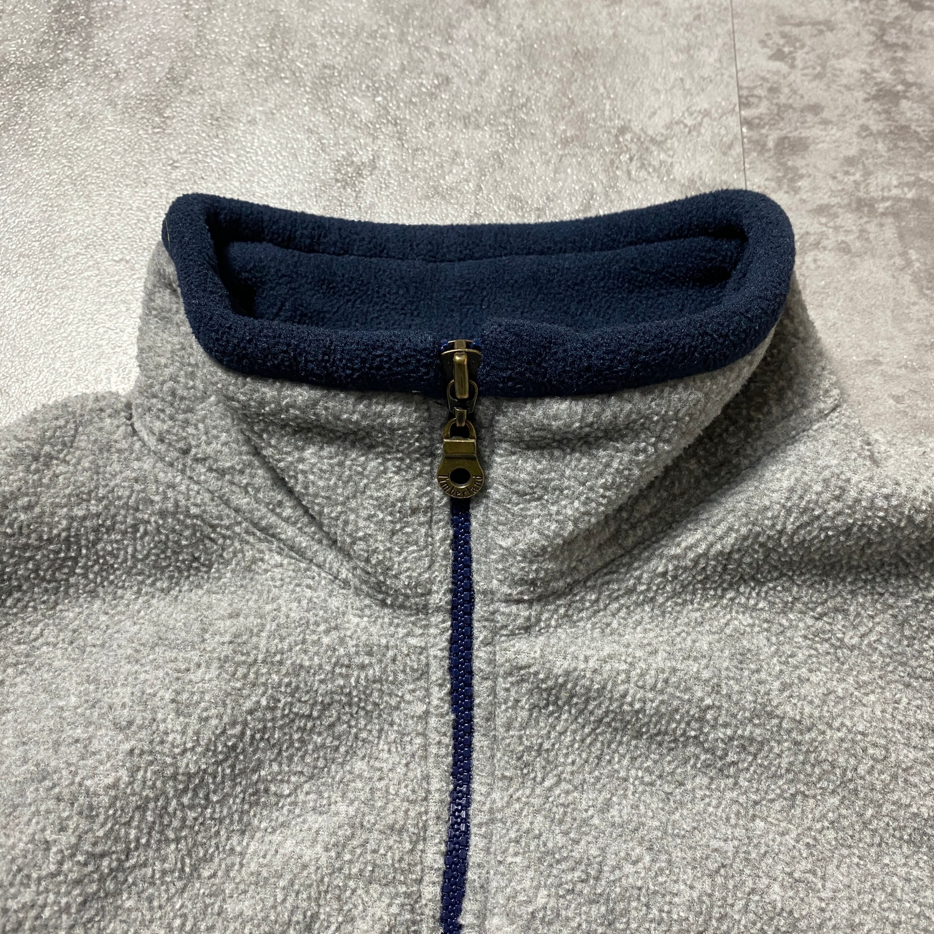 90\u0027s Timberland ティンバーランド 刺繍ワンポイント グレー フリース