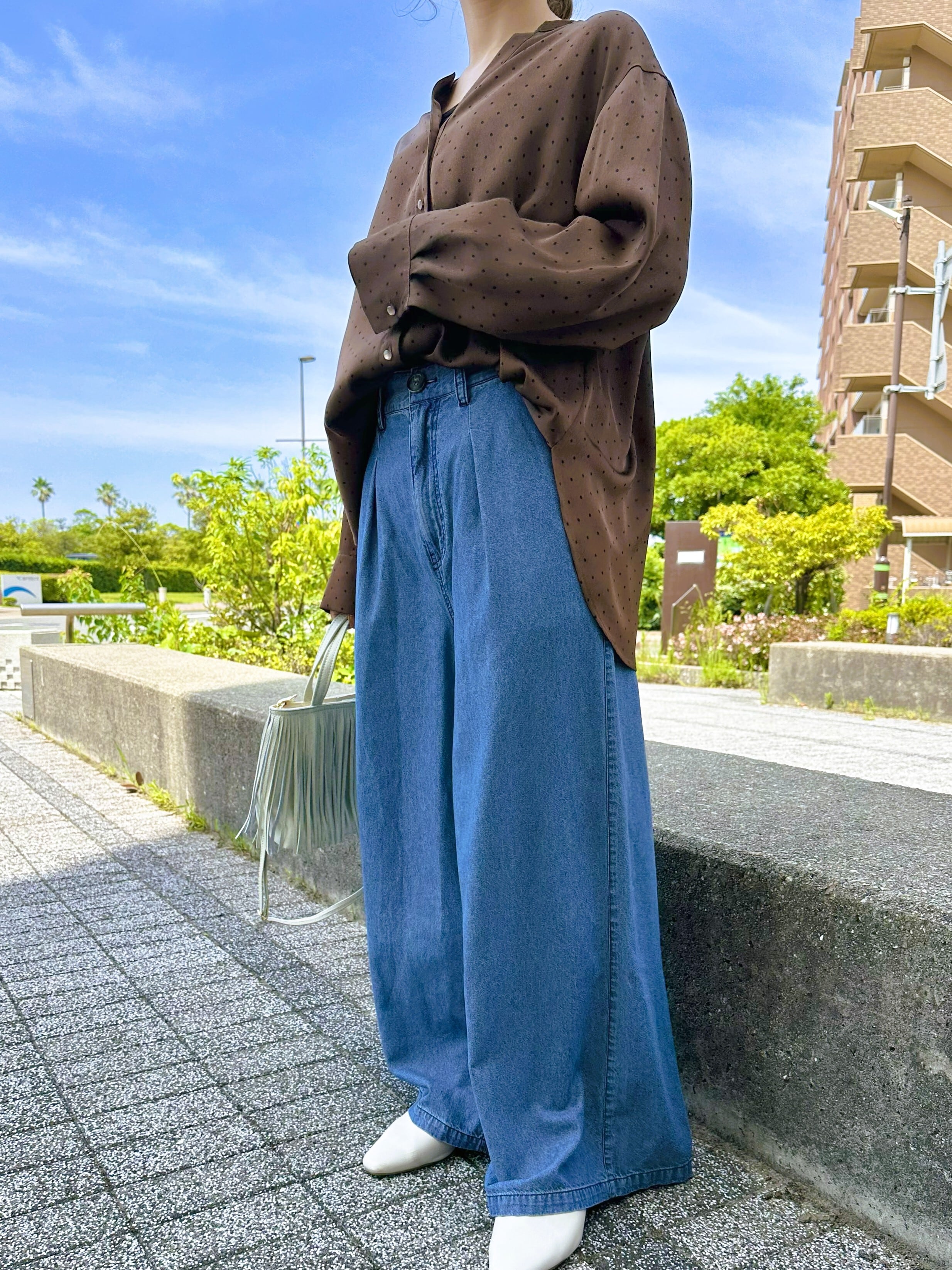 9286KT】6オンス綿テンセルデニムワイドパンツ (9110-55023) | 9286