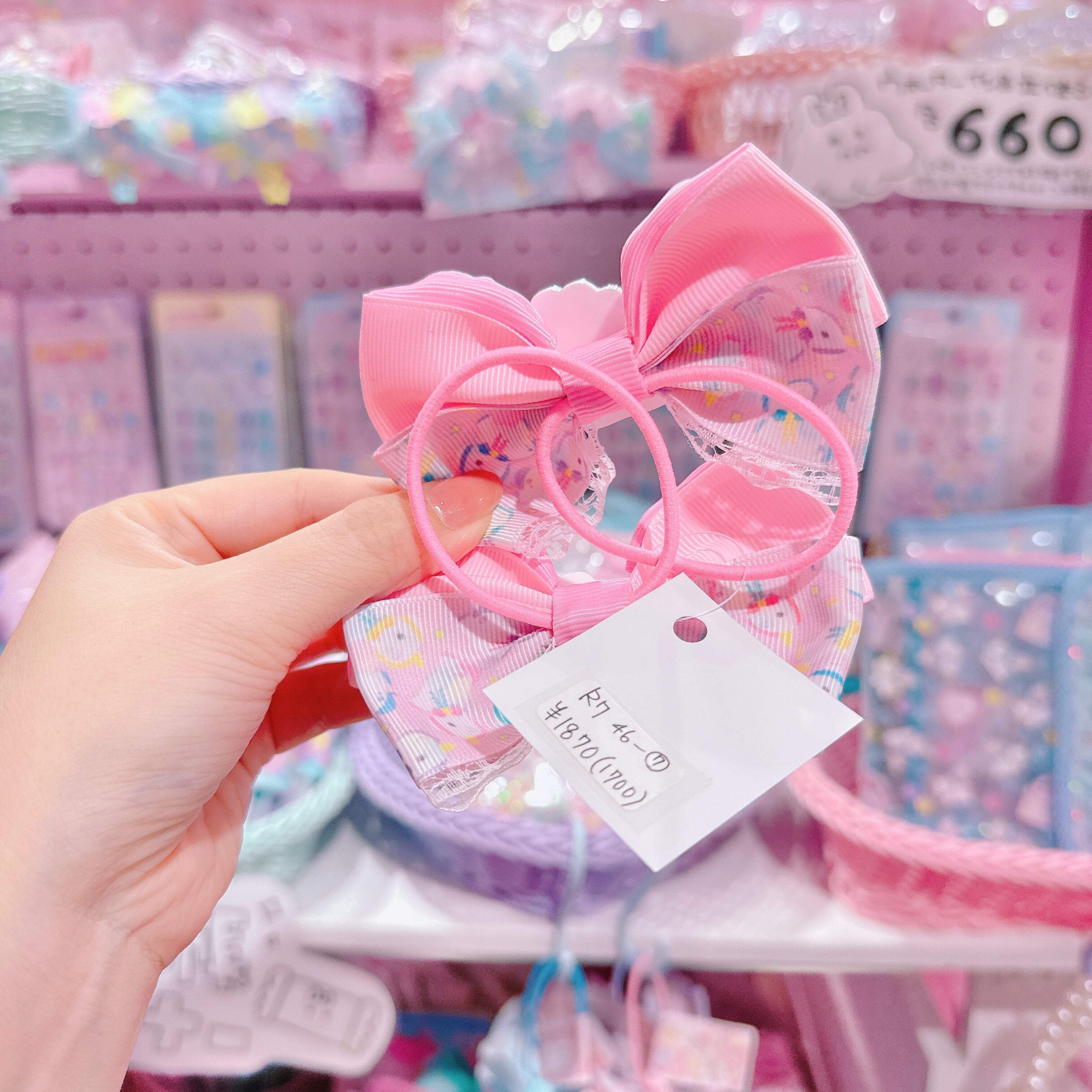 【R7】46-7リボンリボンツインヘアゴム