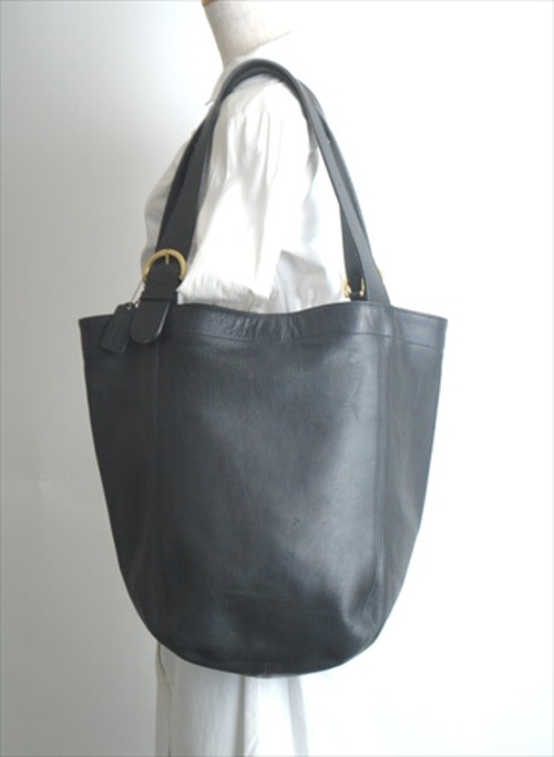 COACH オールドコーチ 大型 トートバッグ 本革 レザー ブラック 黒色 メンズ レディース ifg2118