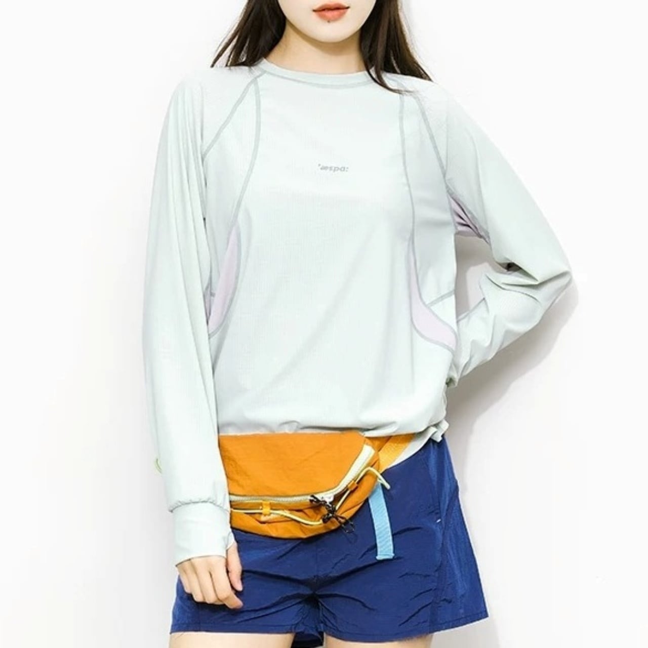 アークラインカラーパネルロングスリーブ Tシャツ C01316