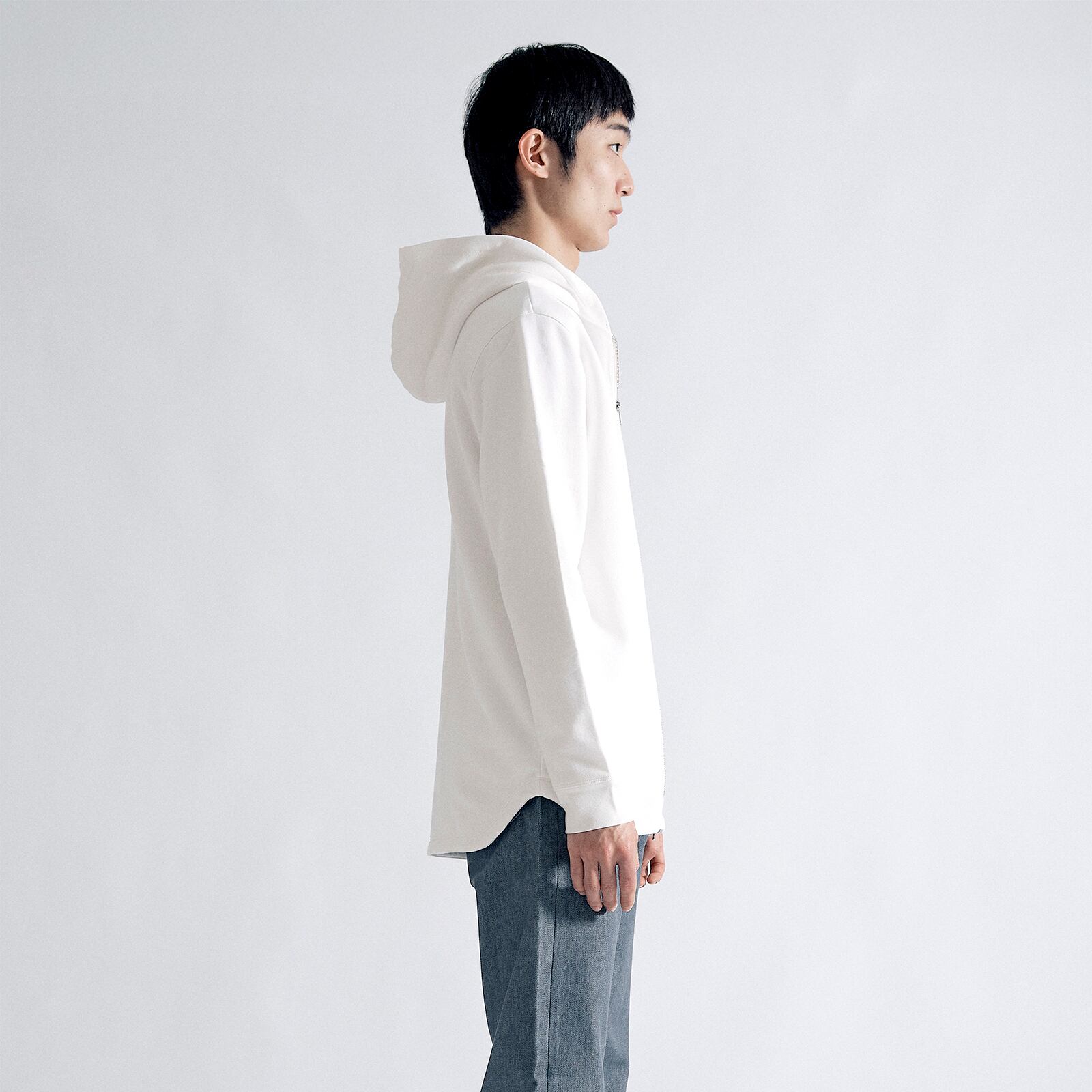 エアリードレスジップパーカー / Airy Dress Zip Hoodie #WHITE | STIR