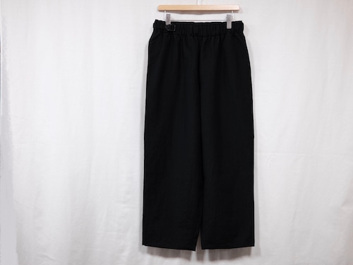 REVERBERATE”BELTED TROUSERS TYPE3 WOOL/LINEN BLACK”