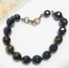 濃紺色のガラスビーズのブレスレット アクセサリーのセール通販　11256BR