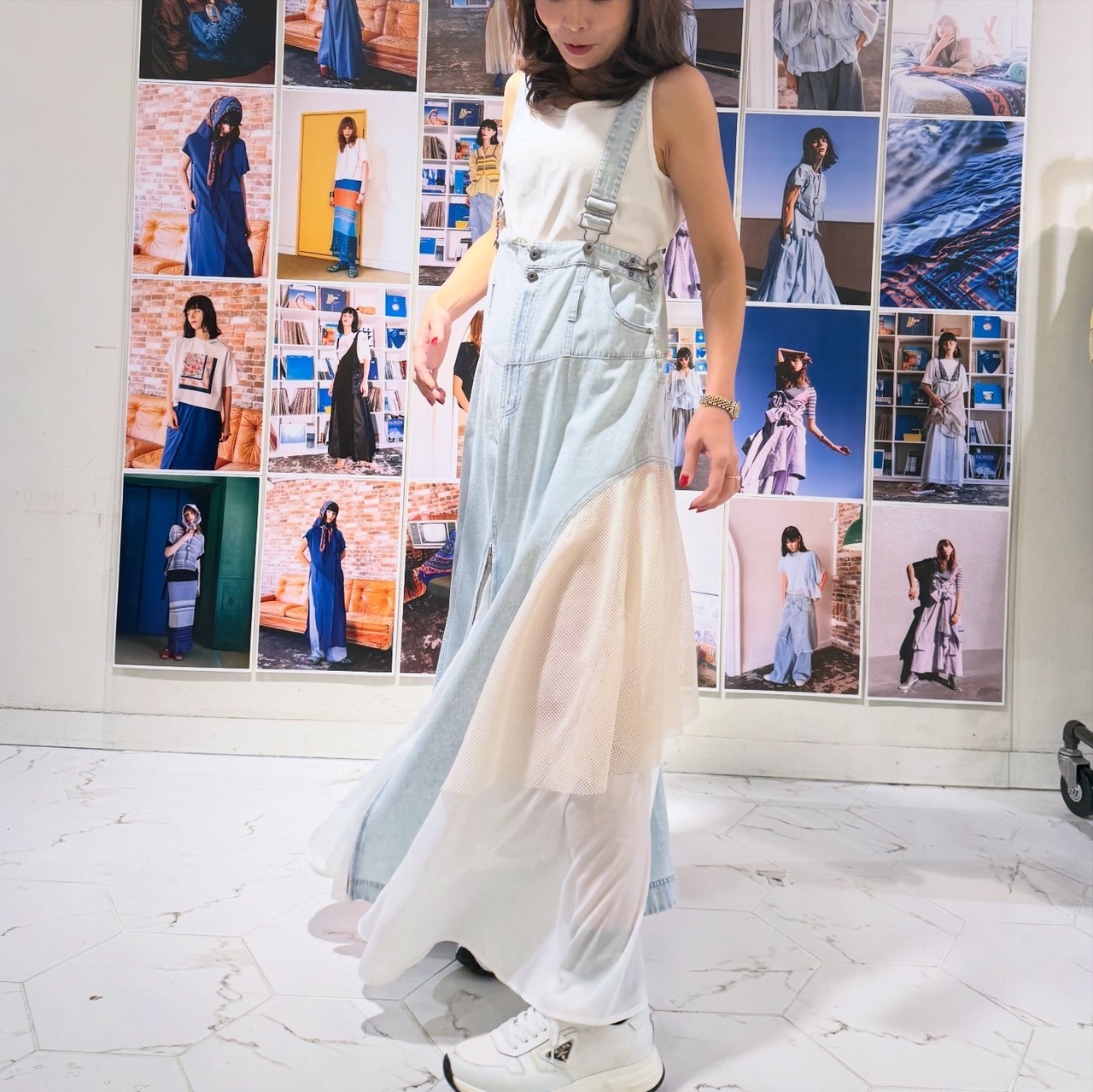 アウラアイラ AULA AILA 2WAY 3FABRIC JUMPER SKIRT