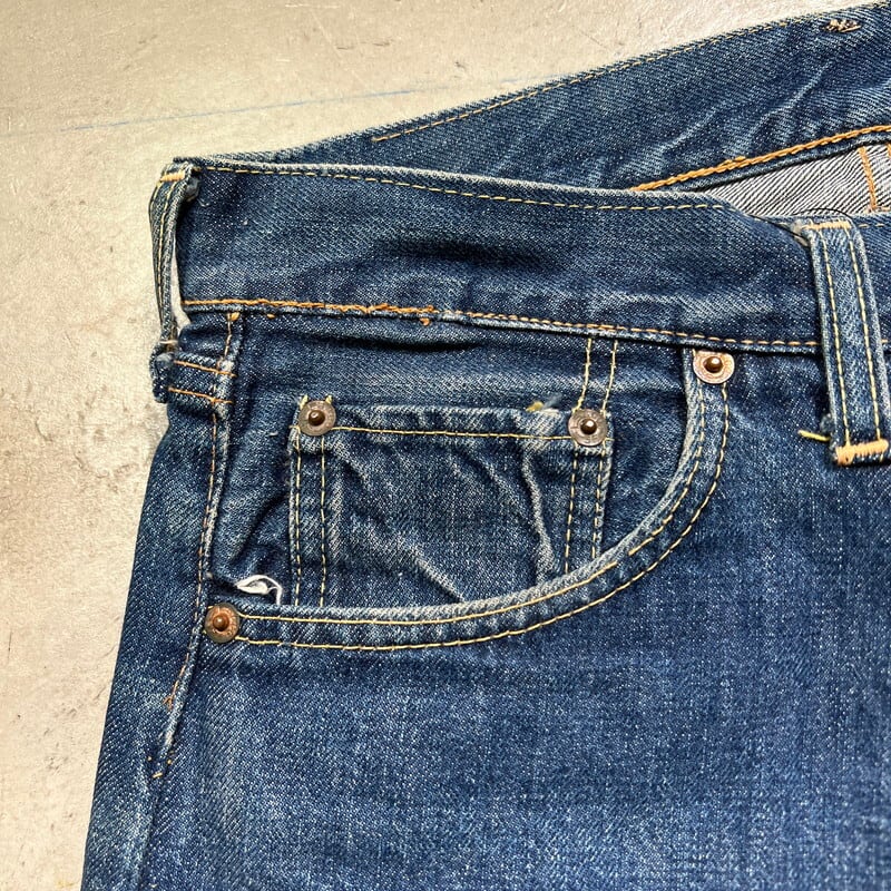 60's LEVI'S リーバイス 501 デニム Big E Vステッチ 足長R 不均等V