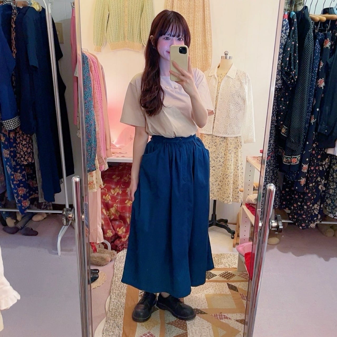 ribbon rose beige T-shirt