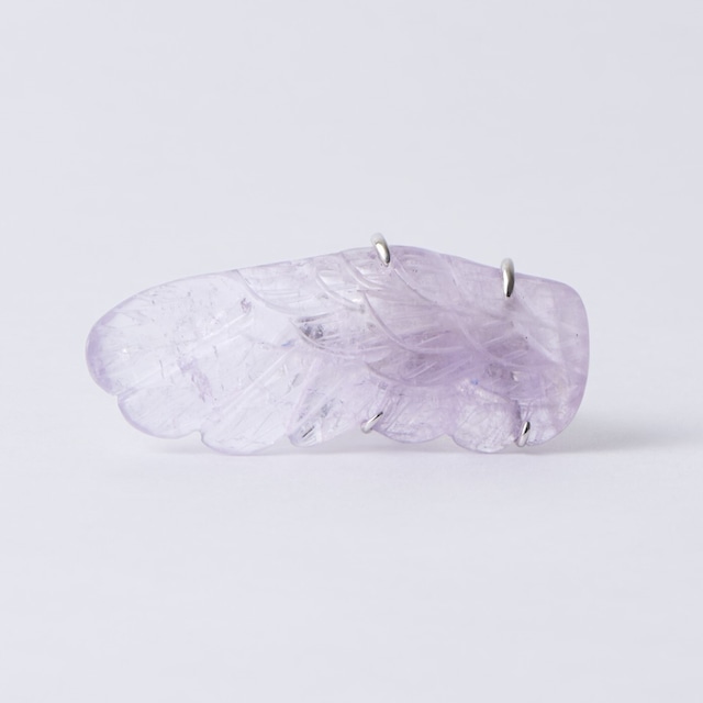 Feather ring/ Amethyst x Silver