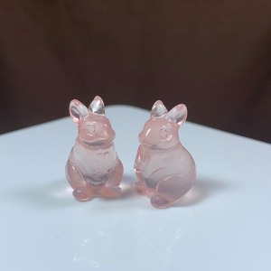5.超透明☆モザンビーク産ローズクォーツ・うさぎさん