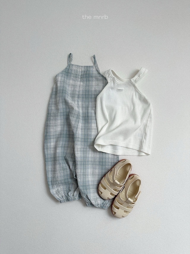 〘予約〙minirobe / Candy checkered Overalls