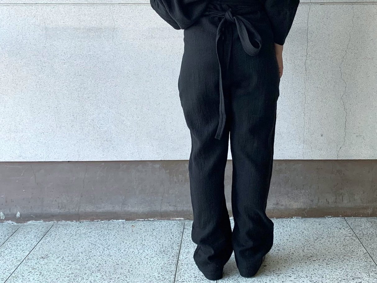 COSMIC WONDER】 Old linen wool twill wrapped pants/ 20CW11124-1