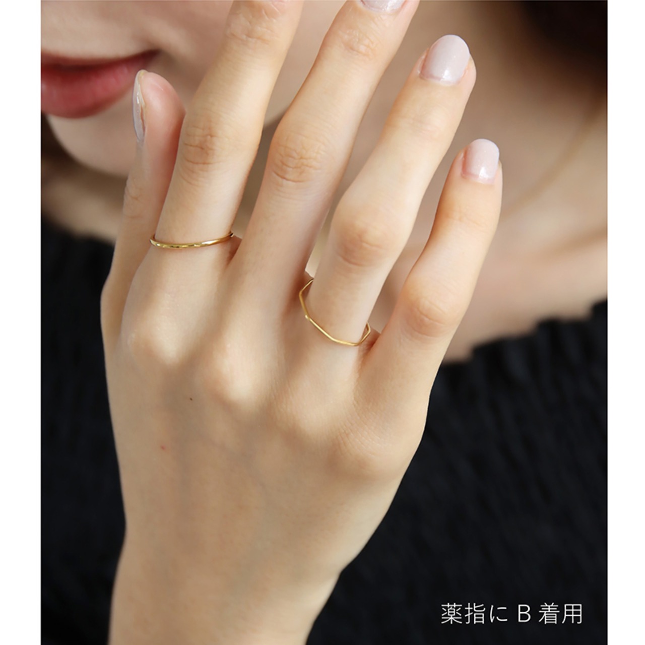 【ネコポス便送料無料】リング サイズ展開 シンプルステンレスリング 金属アレルギー サージカルステンレス 18K つけっぱなし 金アレ対応 レディース シンプル ゴールド カジュアル 重ねづけ プレゼント オシャレ 指輪 大人ring スクエア 八角形 シェイプ 華奢リング 2047