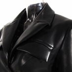 Cross-strap PU leather short jacket(ME017)