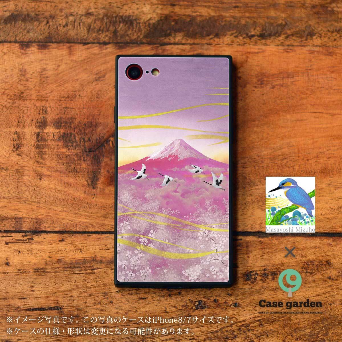 強化ガラス Iphone11 スマホカバー 赤富士と桜 和柄 スマホケース Iphoneケース 携帯ケース ケースガーデン