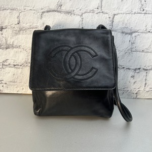CHANEL シャネル ココマーク  ラムスキン ショルダーバッグ ブラック A-9721