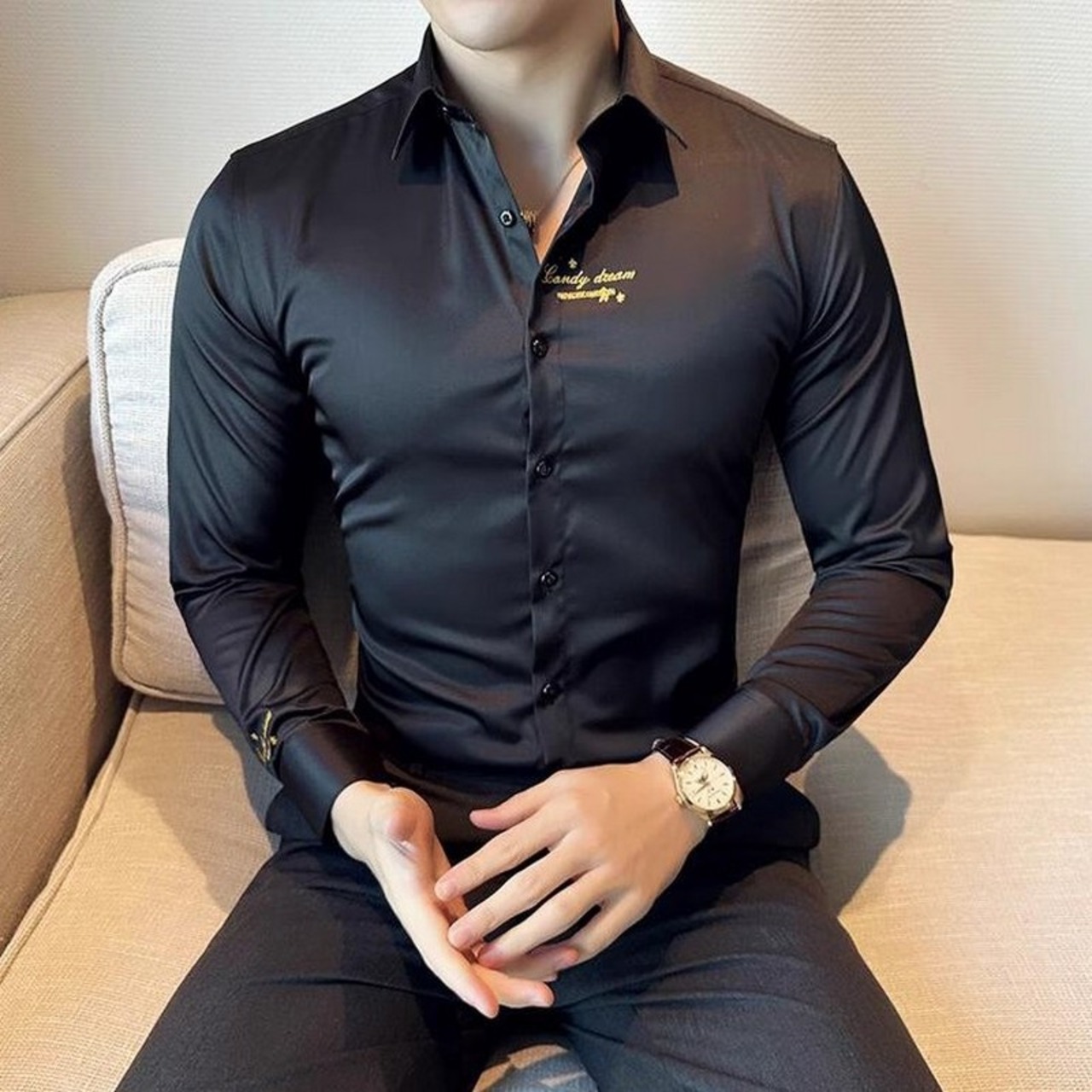 embroidered formal shirt tops 00264