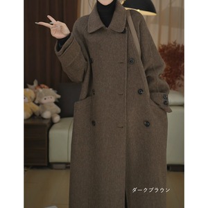 ダブルブレスト ミドル丈コート 7color W01417