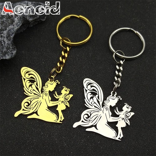 指輪 リング  ステンレス ゴールド チェーン 鍵 レディース メンズ マザー チルドレン 天使 キー