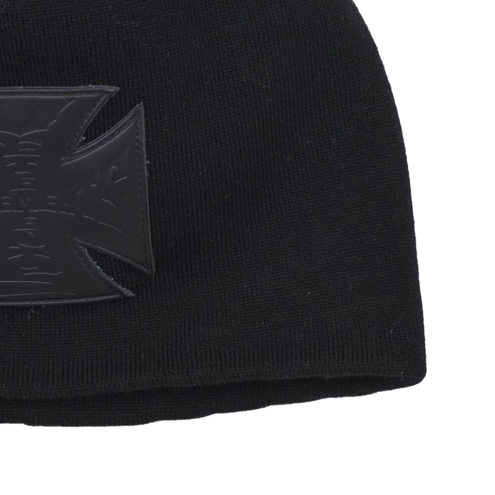 VETEMENTS】LEATHER BIKER CROSS LOGO BEANIE | AYIN