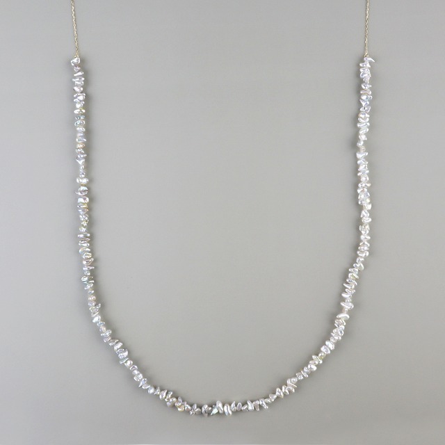 Akoya keshi pearl necklace　<natural gray>