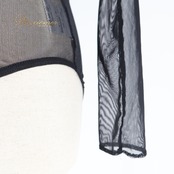 社交ダンス 衣装 トップス レオタード ブラック系 チャコット Chacott 日本製 黒 伸縮 ストレッチ 練習 レッスン 長袖 メッシュ生地 ボタン バレエ 無地 シンプル ダンス衣装 イベント ステージ 重ね着