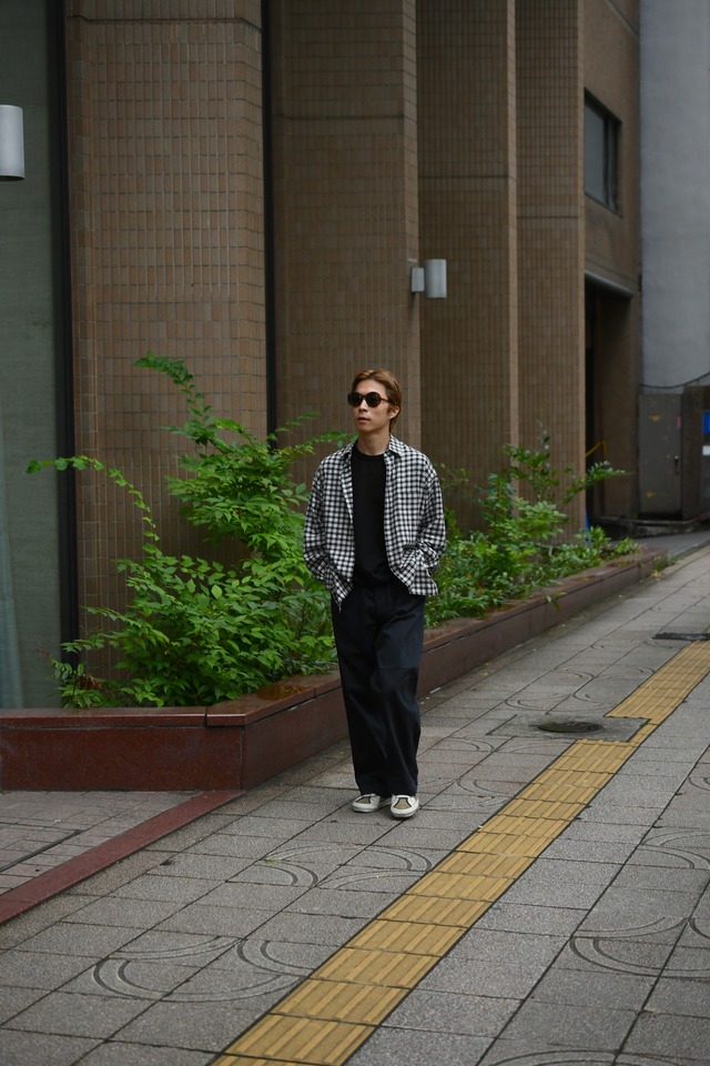 BAUTH / COTTON SILK CHECK SHIRTS (CHARCOAL CHECK)