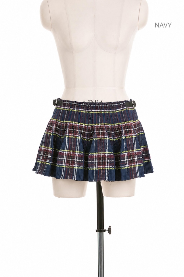 counter tartan mini wrap skirt