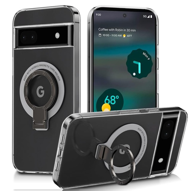 対応 Pixel 6A 5G ケース 透明 リング付き シリコン ピクセル 6A スマホケース（クリア）