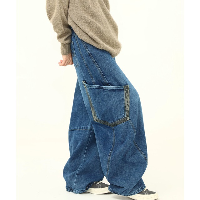 leopard-point pocket denim　レオパードポイントポケットデニム　J2097