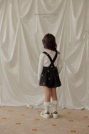 韓国子供服 / 26Autumn / 〖取寄〗Melikey / リボン刺繍サロペット / 女子服 *XS~JM*