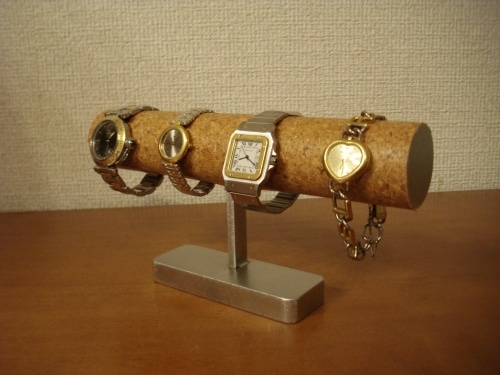 バレンタインデー 腕時計スタンド 名入れ ラッピング 4本掛けインテリアどっしり腕時計スタンド No.121212