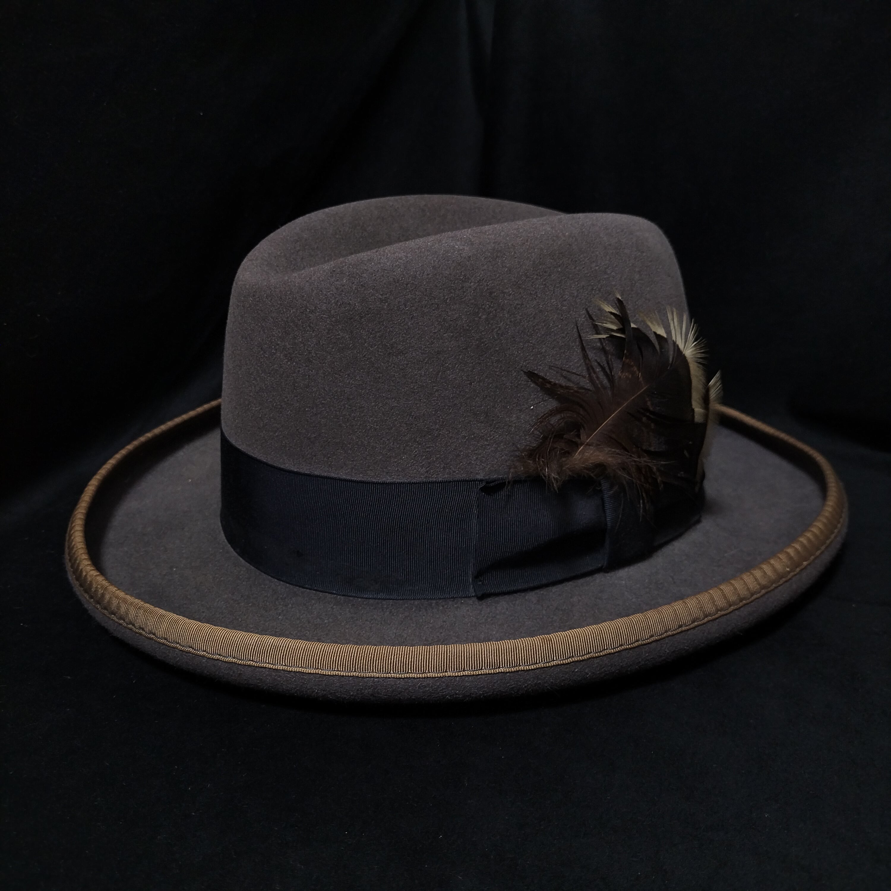 Vintage Grey Felt Homburg Hat