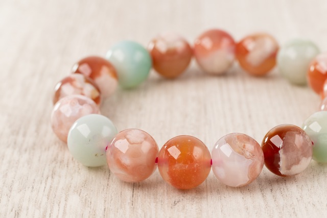 ◆一点物◆  桜瑪瑙/チェリーブロッサムアゲート ブレスレット 11.5mm