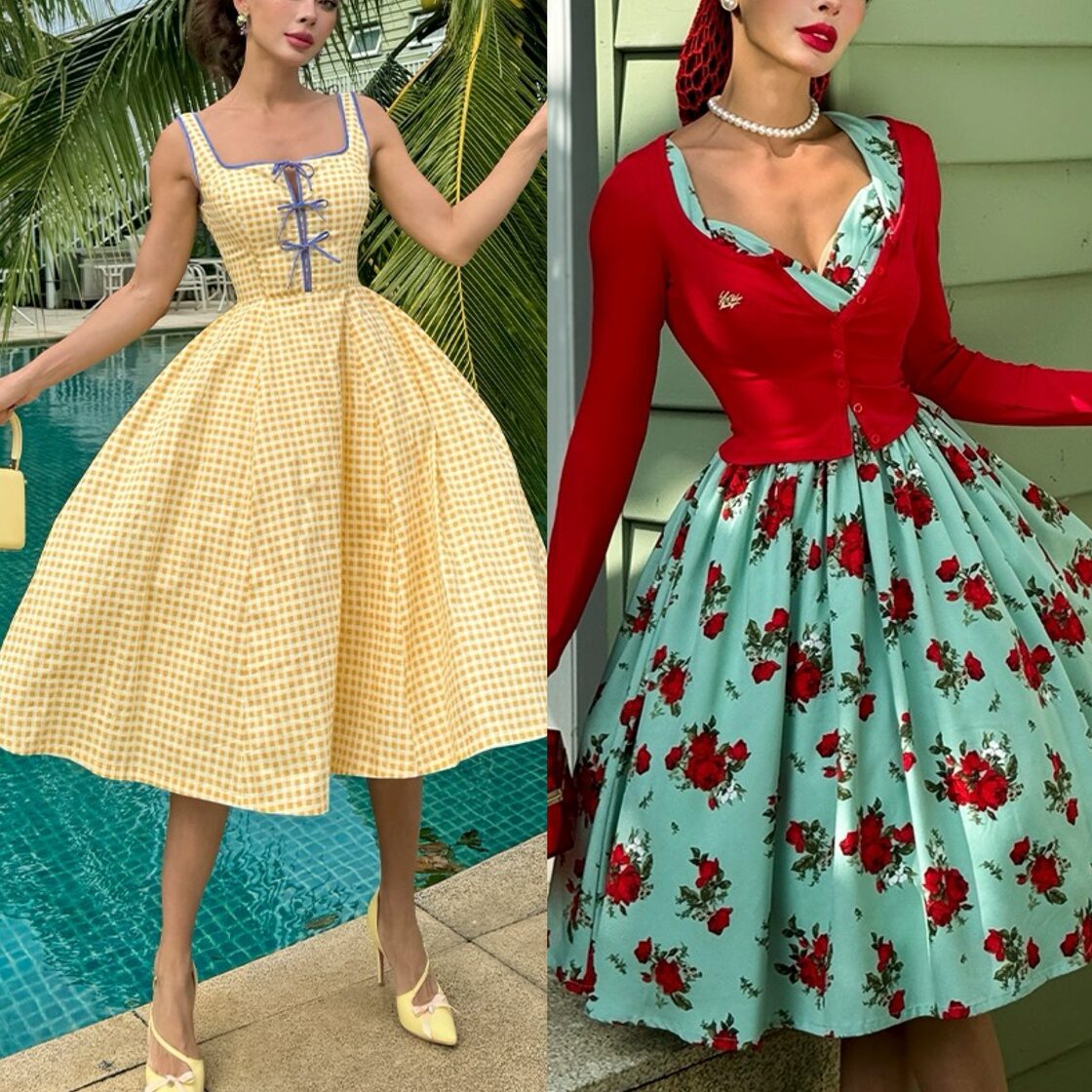レッドヴァレンティノ プリーツワンピース ワンピース 黄色 花柄 黄色 