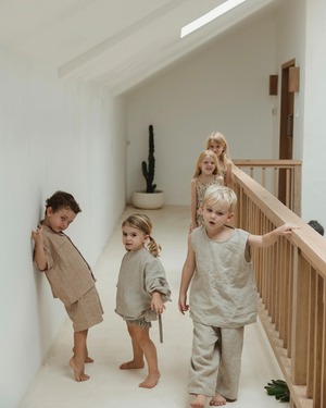 【即納】 / son and daughter / Koa Linen Sets / Black