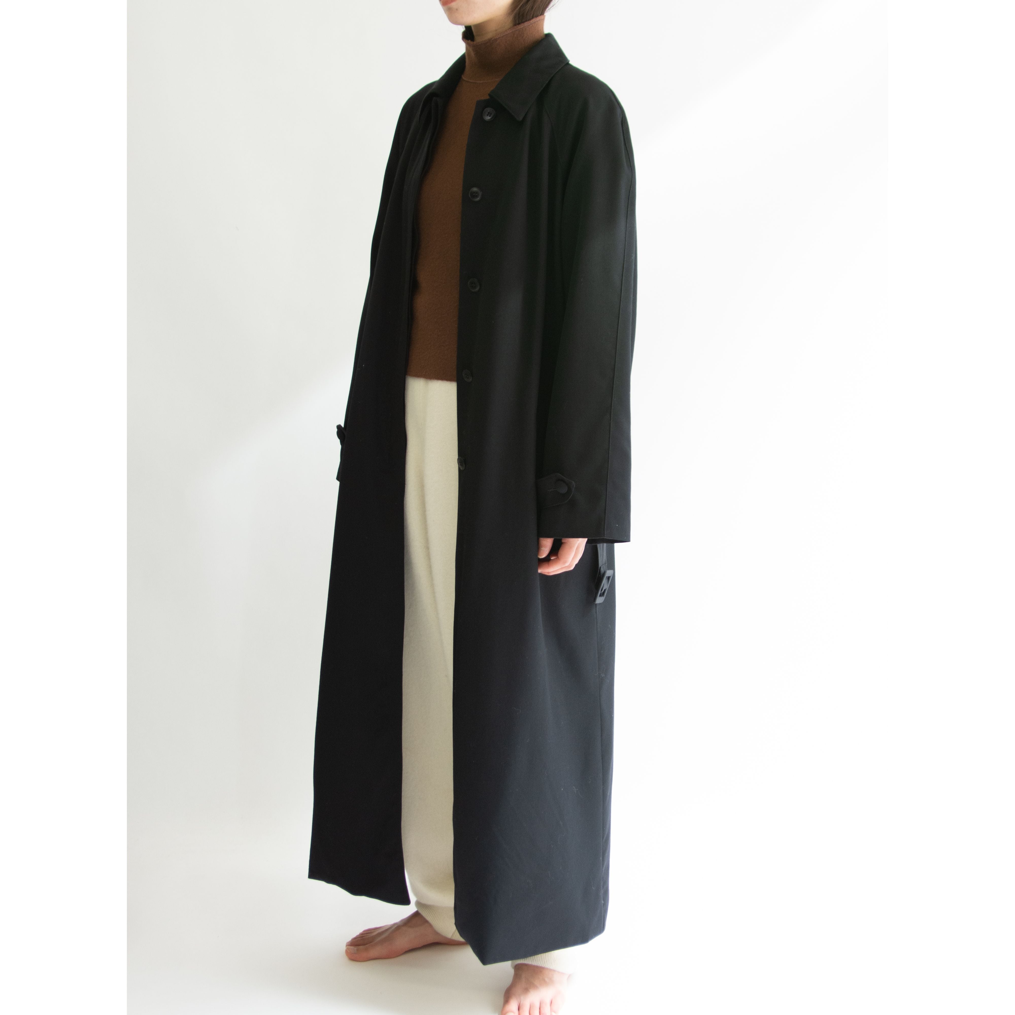 【agnes b.】Made in France 70-80's 100% Wool Belted Long Coat（アニエスべー フランス製 ベルテッドウールロングコート）