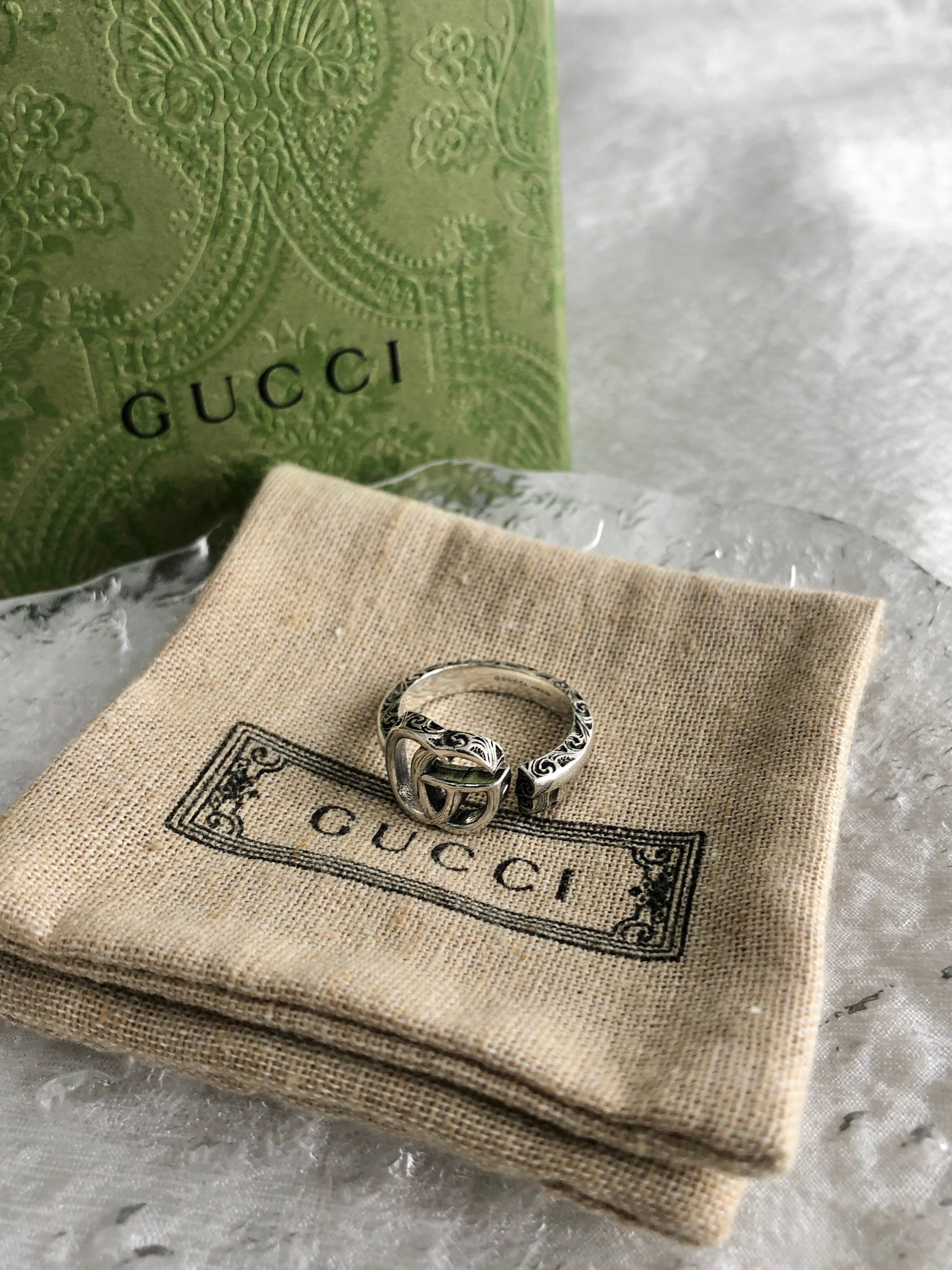 GUCCI グッチ アラベスク 指輪 14号 シルバー インターロッキングG 925