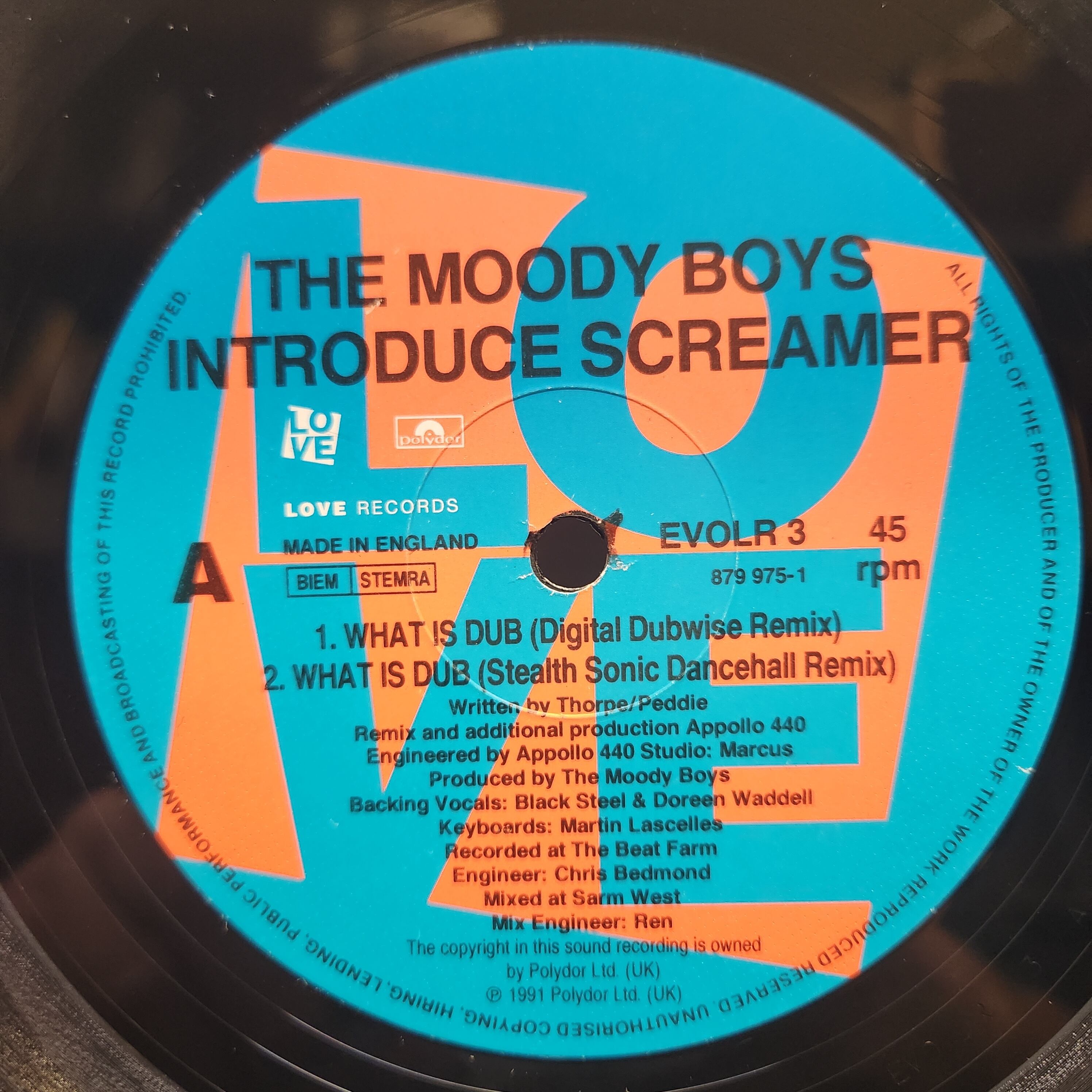 The Moody Boys Introduce Screamer / What Is Dub? (The KLF And Appollo 440 Remixes) [EVOLR 3] - 画像3