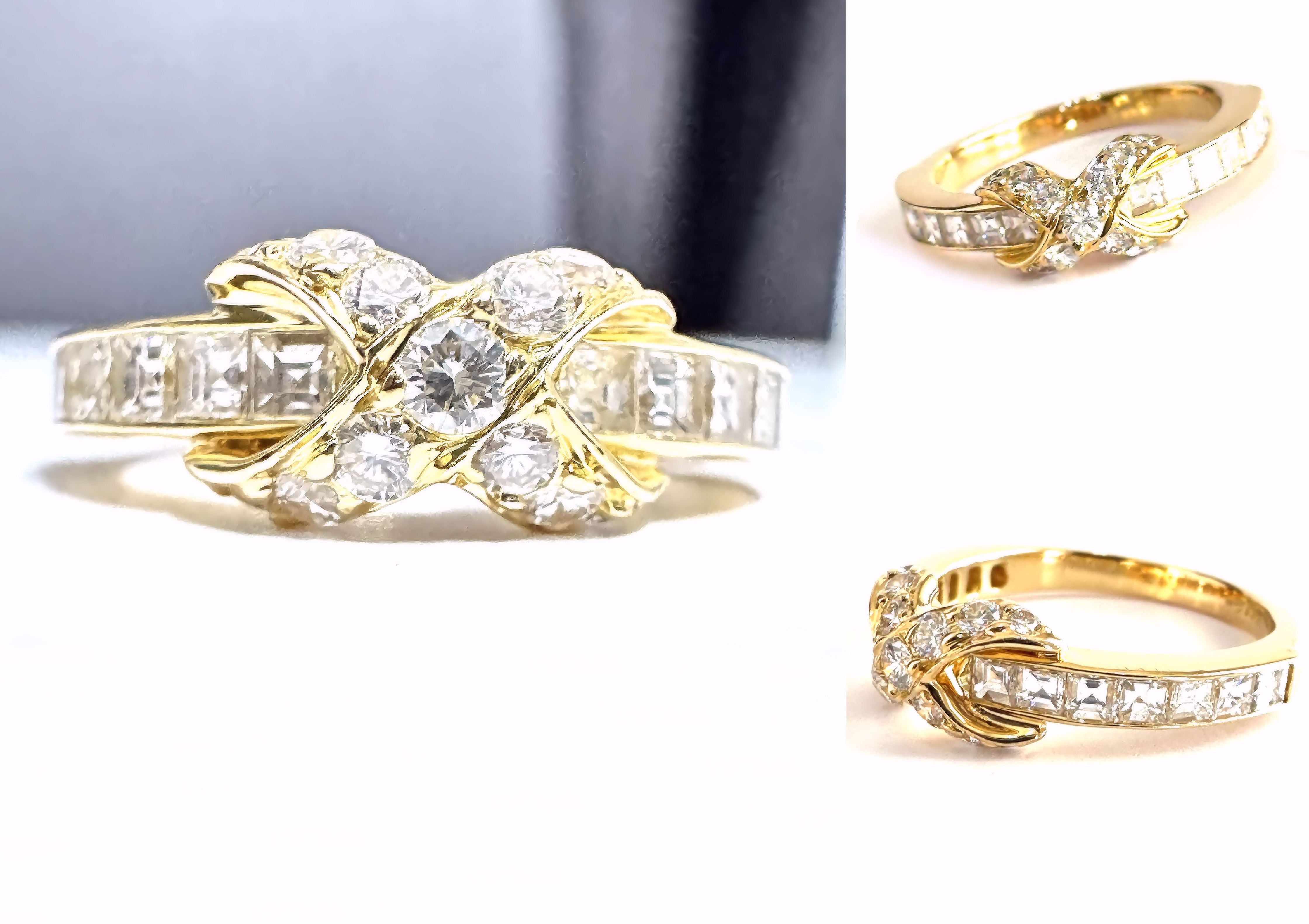 TIFFANY ティファニー K18 YG シグネチャー ダイヤモンド Xバンド