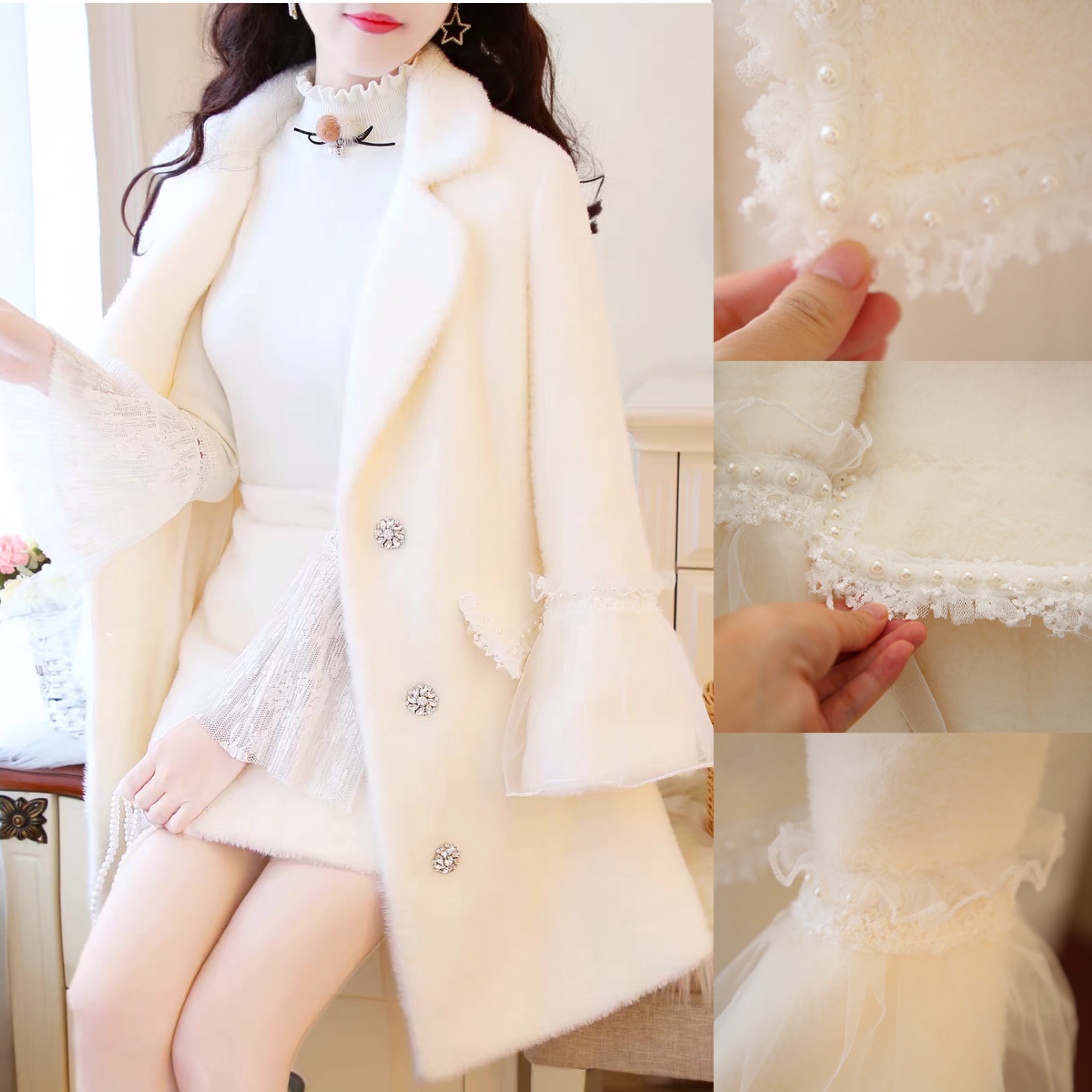 セットアップ】コート 丸襟 ジャケット アウター コート お嬢様