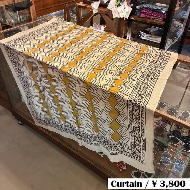 TOPANGA Homefurnishing India Mud dyeing Block print curtain C 110×180cm