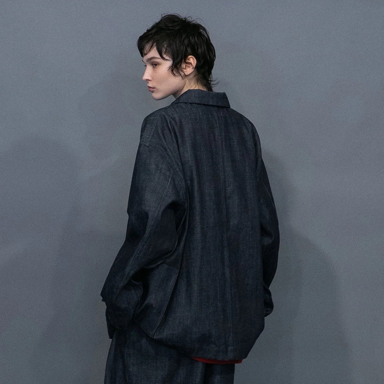 my beautiful landlet DENIM BIG COVERALL JACKET RIGID | nua