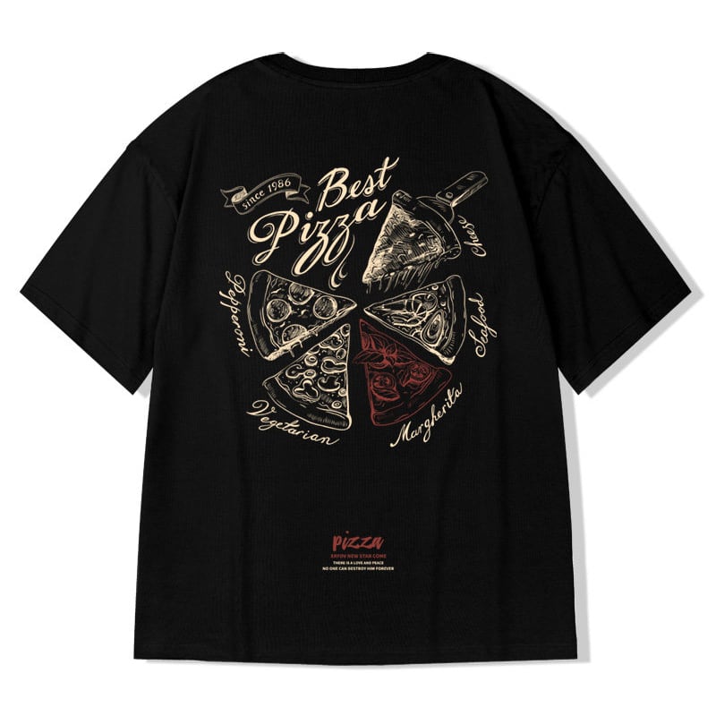 ピザグラフィックプリントオーバーサイズTシャツ 00068