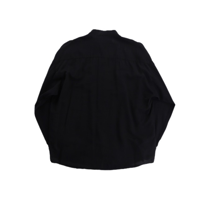 【FIFTY-FIFTY】ELLIOTT pleats design fly front band collar shirt -8433- | cv