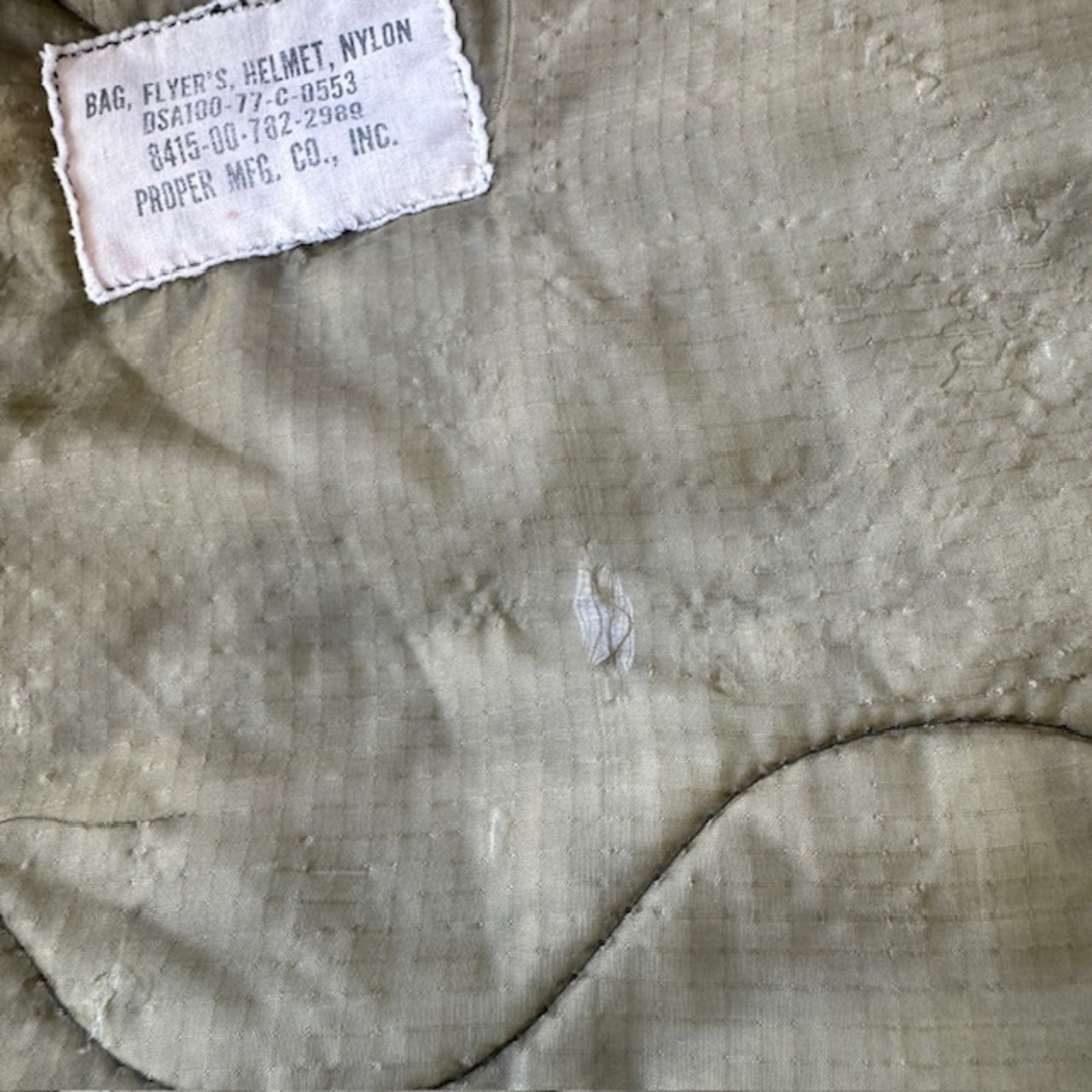 US ARMY ヘルメットバッグ 真鍮ジッパー 77年製 画像13